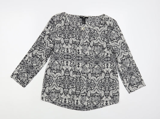 Womens UK Size 8 H&M Grey Basic Blouse