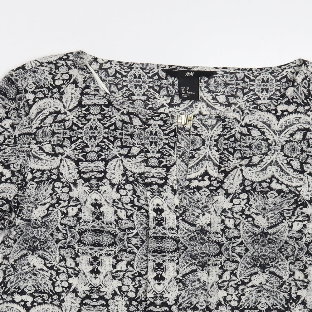 Womens UK Size 8 H&M Grey Basic Blouse
