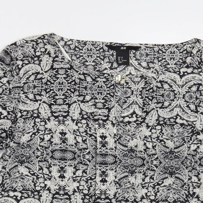 Womens UK Size 8 H&M Grey Basic Blouse
