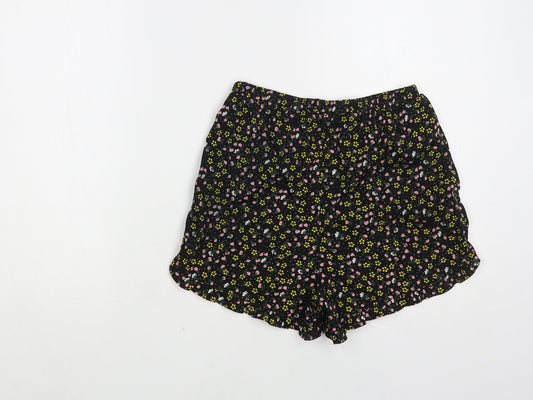 Primark Girls Black Floral Polyester Bermuda Shorts Size 12-13 Years Regular