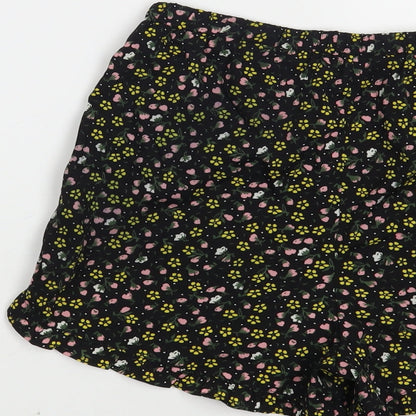 Primark Girls Black Floral Polyester Bermuda Shorts Size 12-13 Years Regular