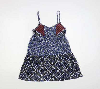 Topshop Womens Multicoloured Geometric Polyester Camisole Blouse Size 6 V-Neck