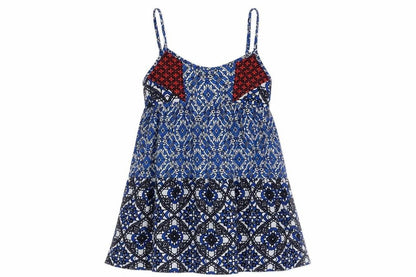 Topshop Womens Multicoloured Geometric Polyester Camisole Blouse Size 6 V-Neck