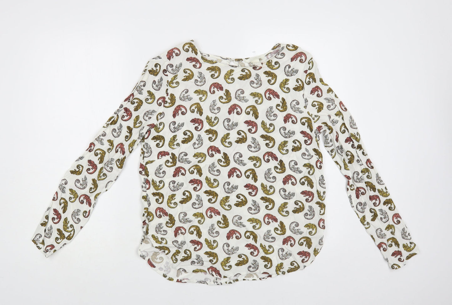 Womens UK Size 10 H&M White Basic Blouse