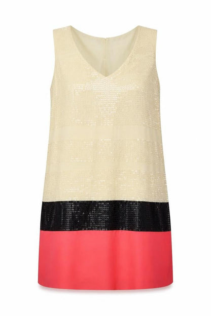 Warehouse Womens Multicoloured Colourblock Polyester Shift Size 14 V-Neck Pullover