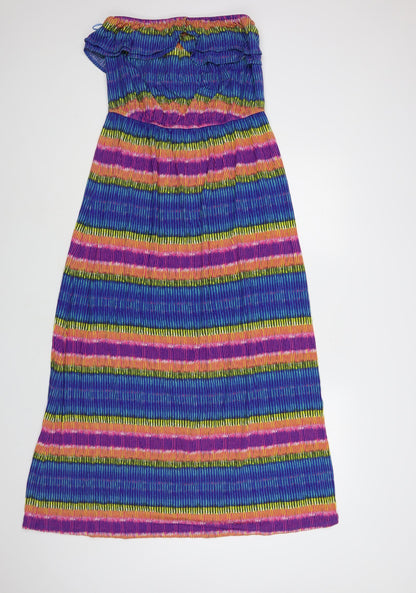 TU Womens Multicoloured Striped Maxi Off the Shoulder Pullover