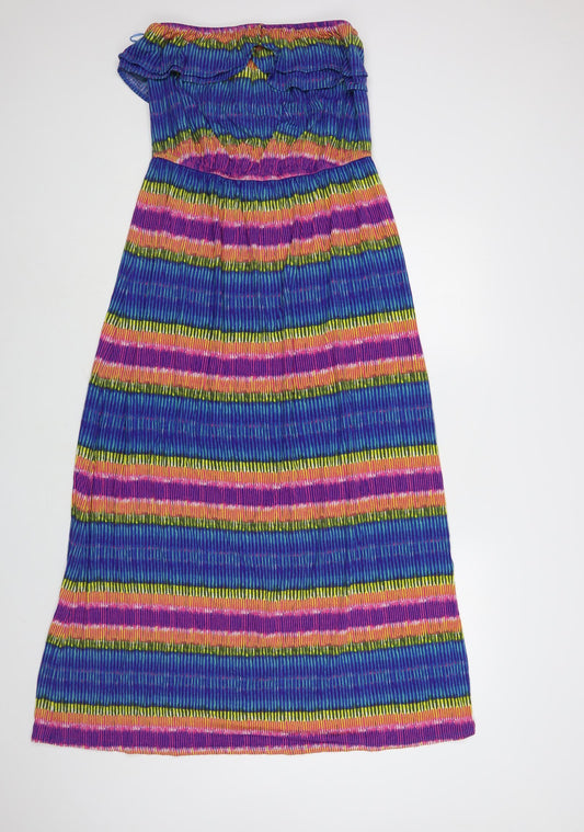 TU Womens Multicoloured Striped Maxi Off the Shoulder Pullover