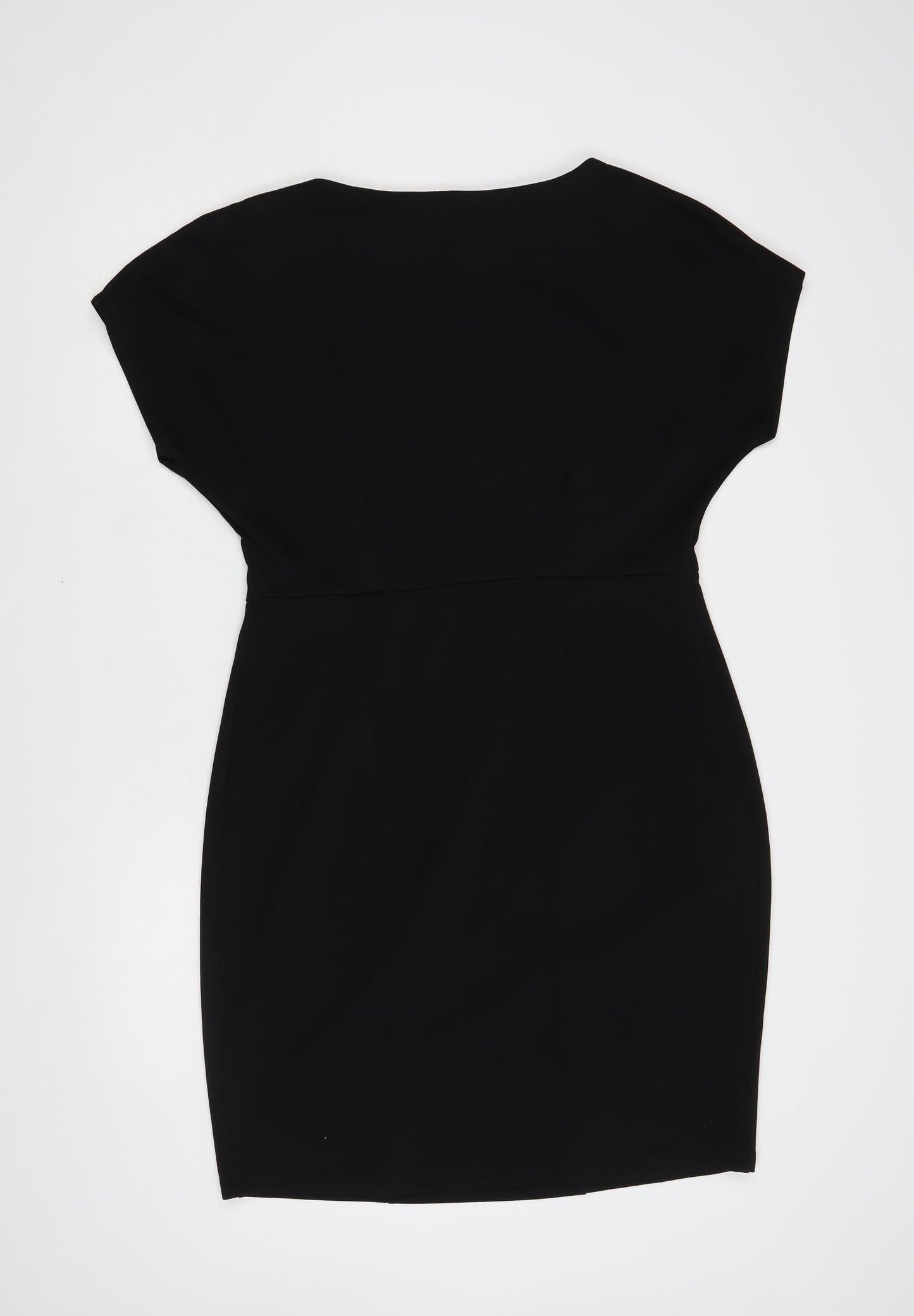 Papaya Womens Black Polyester Sheath Size 14 Boat Neck Pullover