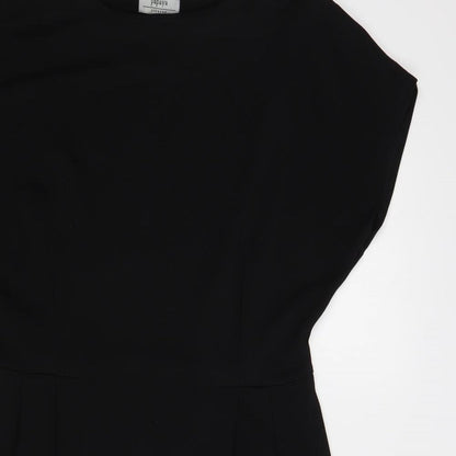 Papaya Womens Black Polyester Sheath Size 14 Boat Neck Pullover