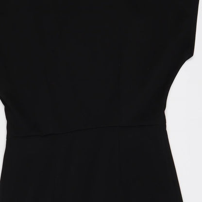 Papaya Womens Black Polyester Sheath Size 14 Boat Neck Pullover