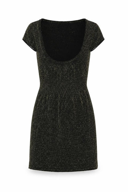 Miss Barbara Womens Black Polyester A-Line Size S Scoop Neck Pullover