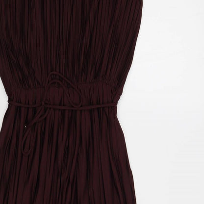 H&M Womens Brown Polyester A-Line Size XS Round Neck Pullover