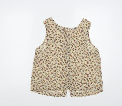 Womens UK Size M New Look Beige Basic Tank