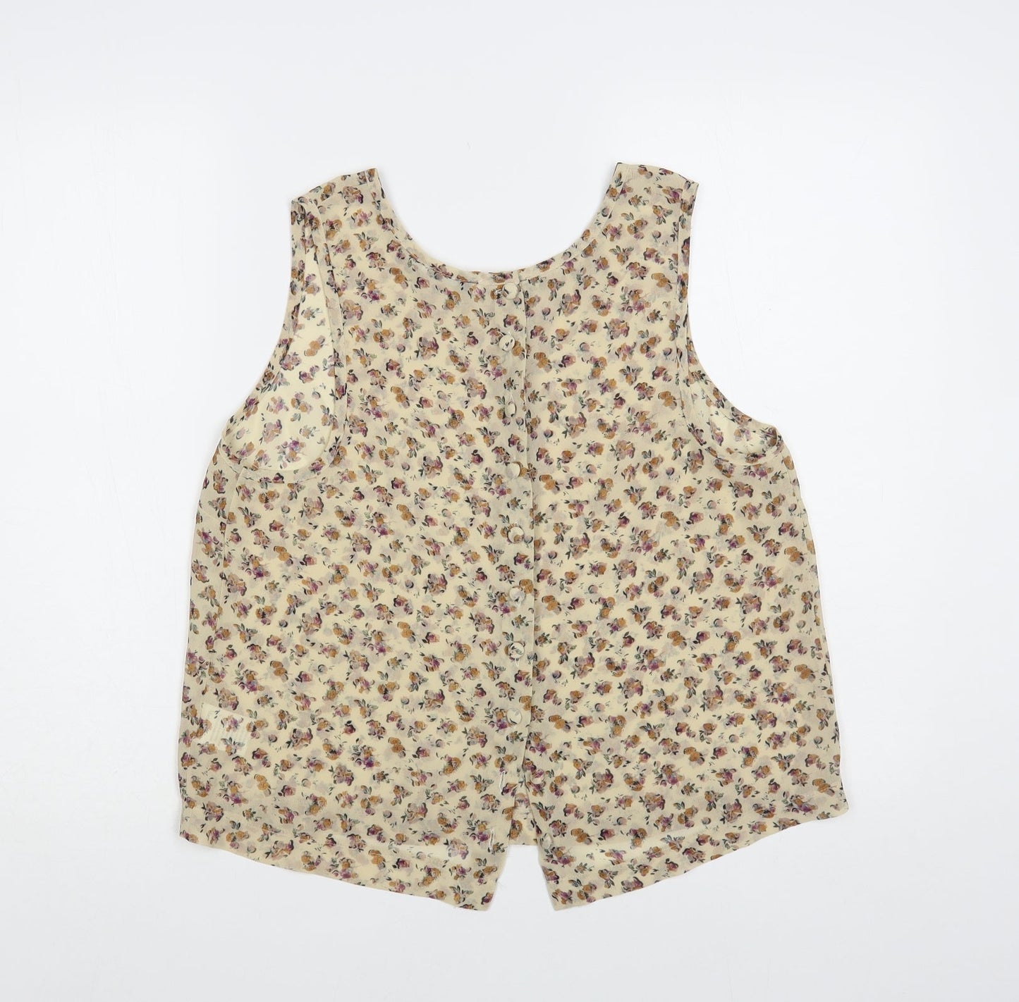 Womens UK Size M New Look Beige Basic Tank