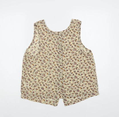 Womens UK Size M New Look Beige Basic Tank