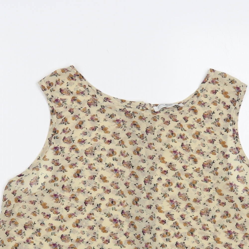 Womens UK Size M New Look Beige Basic Tank