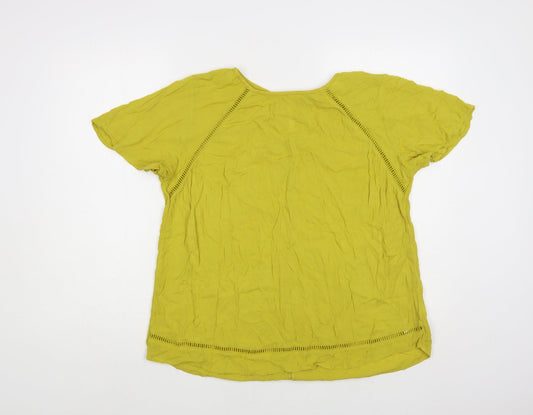 Womens UK Size 14 NEXT Yellow Basic Blouse