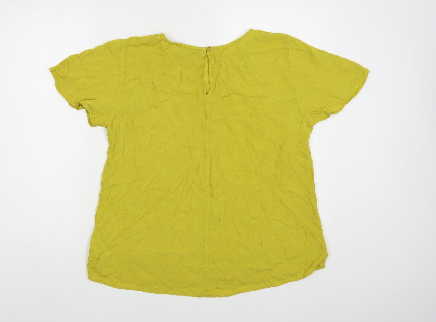 Womens UK Size 14 NEXT Yellow Basic Blouse