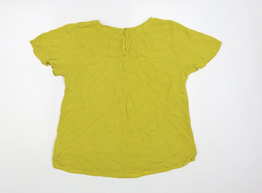 Womens UK Size 14 NEXT Yellow Basic Blouse