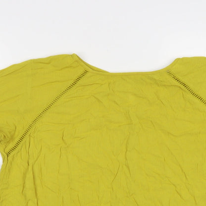 Womens UK Size 14 NEXT Yellow Basic Blouse