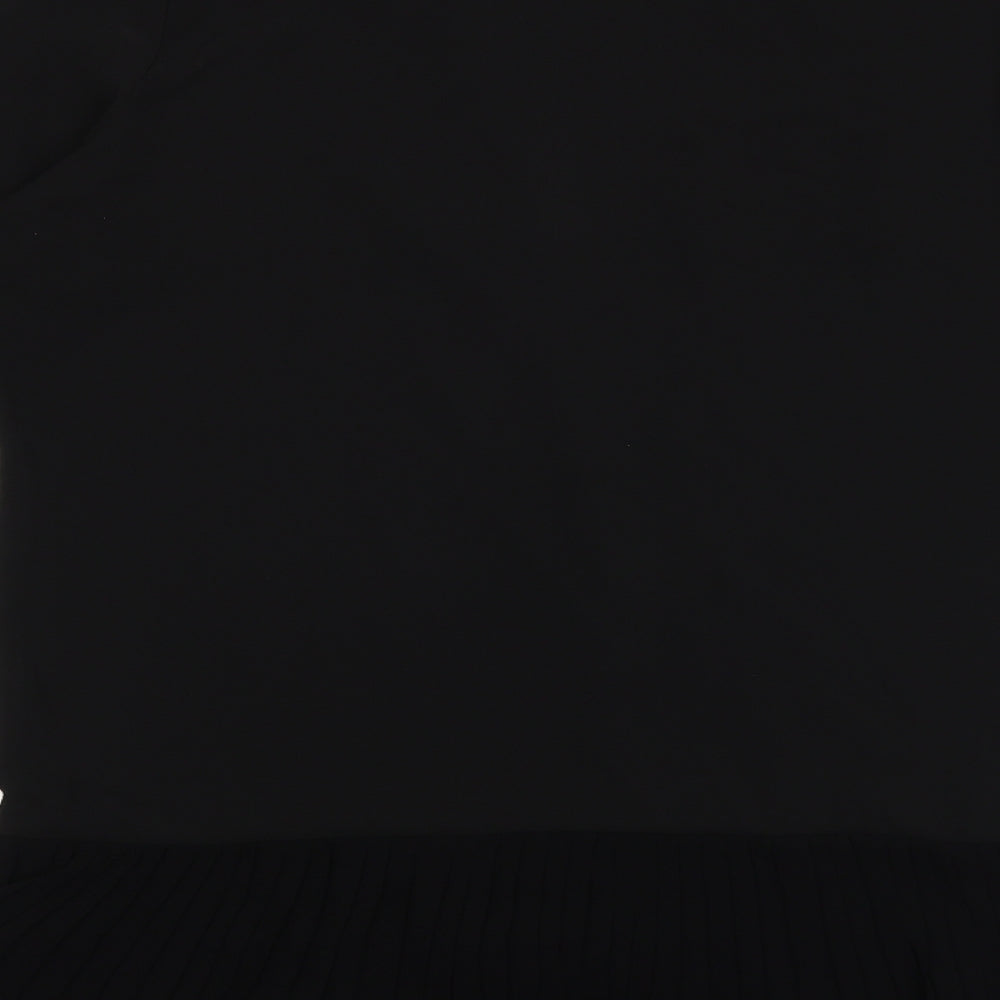 Missguided Womens Black Polyester Shirt Dress Size 10 V-Neck Button