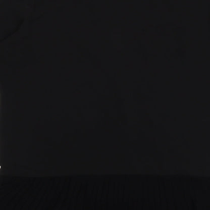 Missguided Womens Black Polyester Shirt Dress Size 10 V-Neck Button