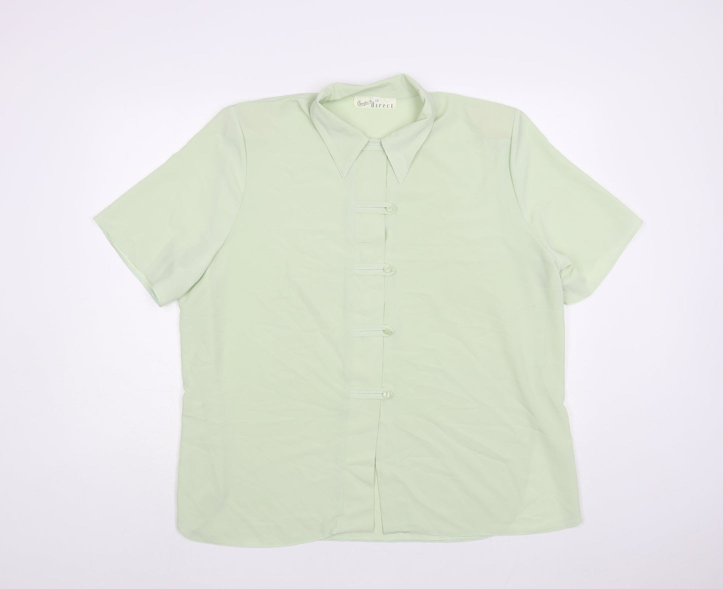 Womens UK Size 18 Christian Marcus Green Basic Button-Up