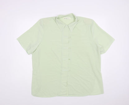 Womens UK Size 18 Christian Marcus Green Basic Button-Up