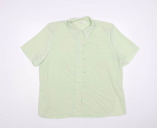 Womens UK Size 18 Christian Marcus Green Basic Button-Up