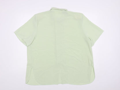 Womens UK Size 18 Christian Marcus Green Basic Button-Up
