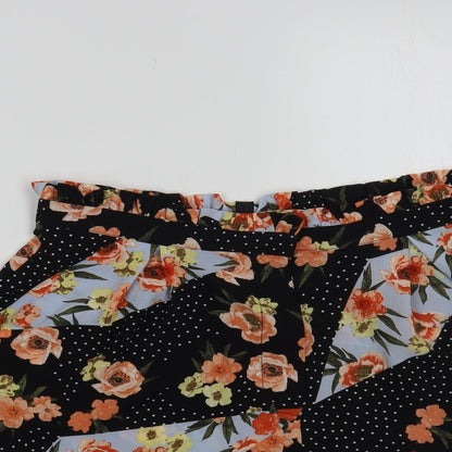 Topshop Womens Multicoloured Floral Polyester Paperbag Shorts Size 10 L3 in Regular Hook & Loop