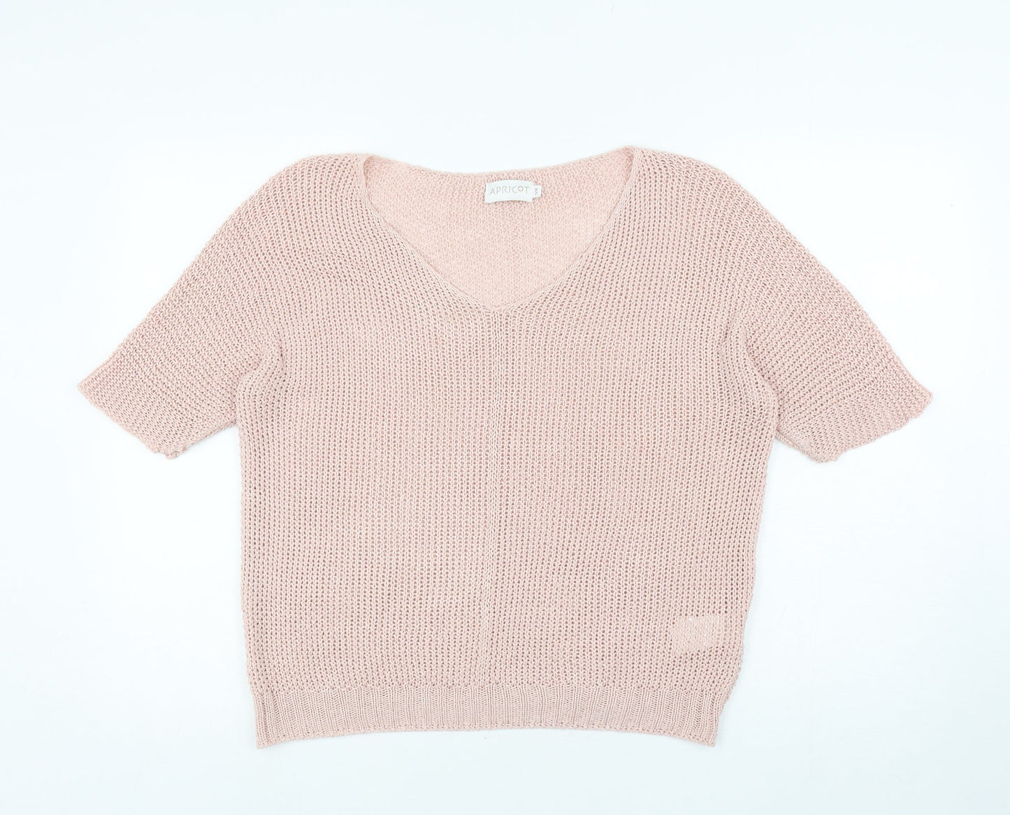 Apricot Womens Pink Acrylic Basic T-Shirt Size S Round Neck