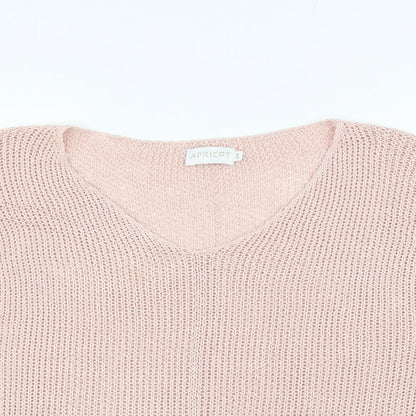 Apricot Womens Pink Acrylic Basic T-Shirt Size S Round Neck