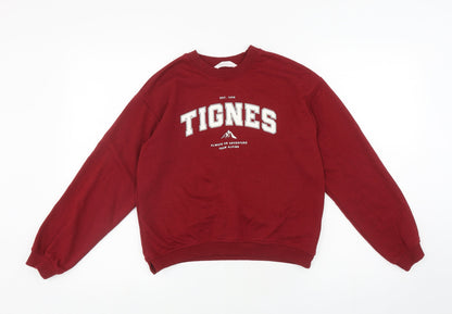 H&M Boys Red Cotton Pullover Sweatshirt Size 10 Years Pullover - Tignes