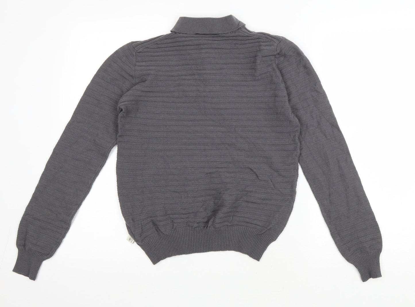 Cerruti Mens Grey Wool Polo Size S Collared Button