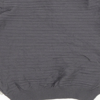 Cerruti Mens Grey Wool Polo Size S Collared Button