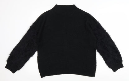 Primark Womens Black Mock Neck Acrylic Pullover Jumper Size 12