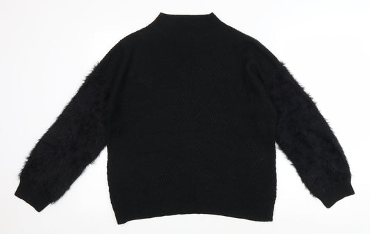Primark Womens Black Mock Neck Acrylic Pullover Jumper Size 12