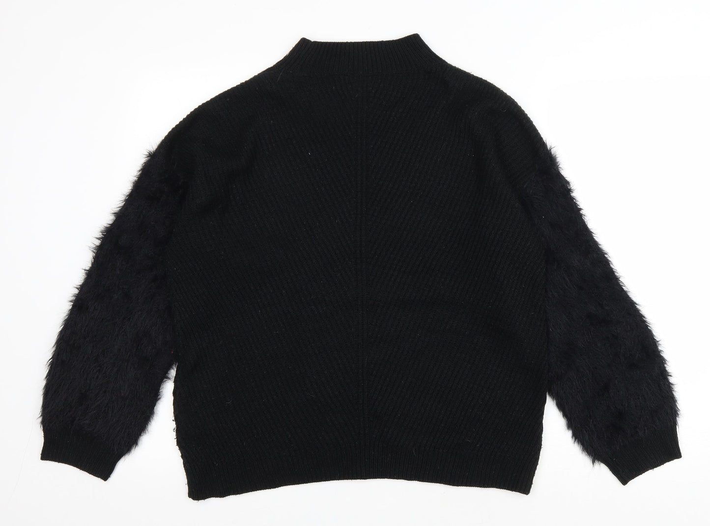 Primark Womens Black Mock Neck Acrylic Pullover Jumper Size 12