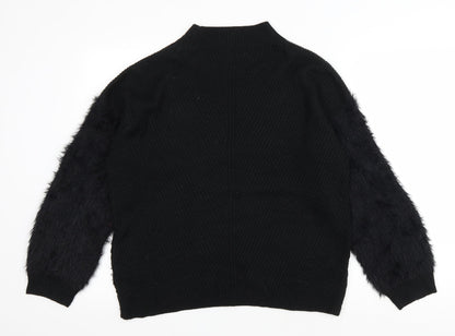 Primark Womens Black Mock Neck Acrylic Pullover Jumper Size 12