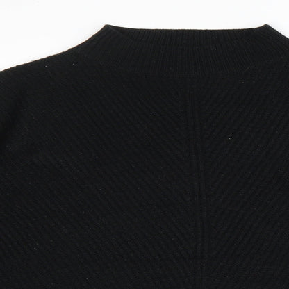 Primark Womens Black Mock Neck Acrylic Pullover Jumper Size 12