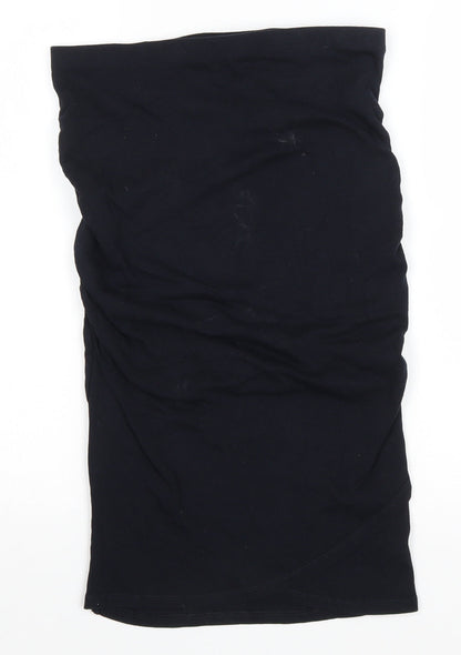 Vertbaudet Womens Blue Cotton Straight & Pencil Skirt Size 10 Drawstring - Ruched