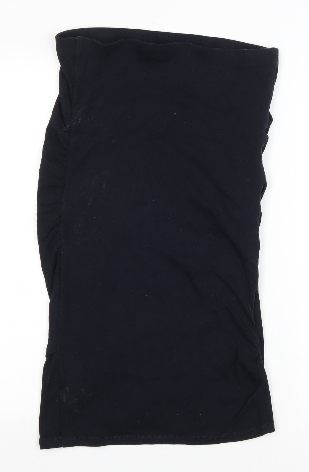 Vertbaudet Womens Blue Cotton Straight & Pencil Skirt Size 10 Drawstring - Ruched