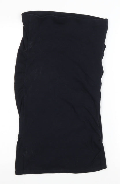 Vertbaudet Womens Blue Cotton Straight & Pencil Skirt Size 10 Drawstring - Ruched