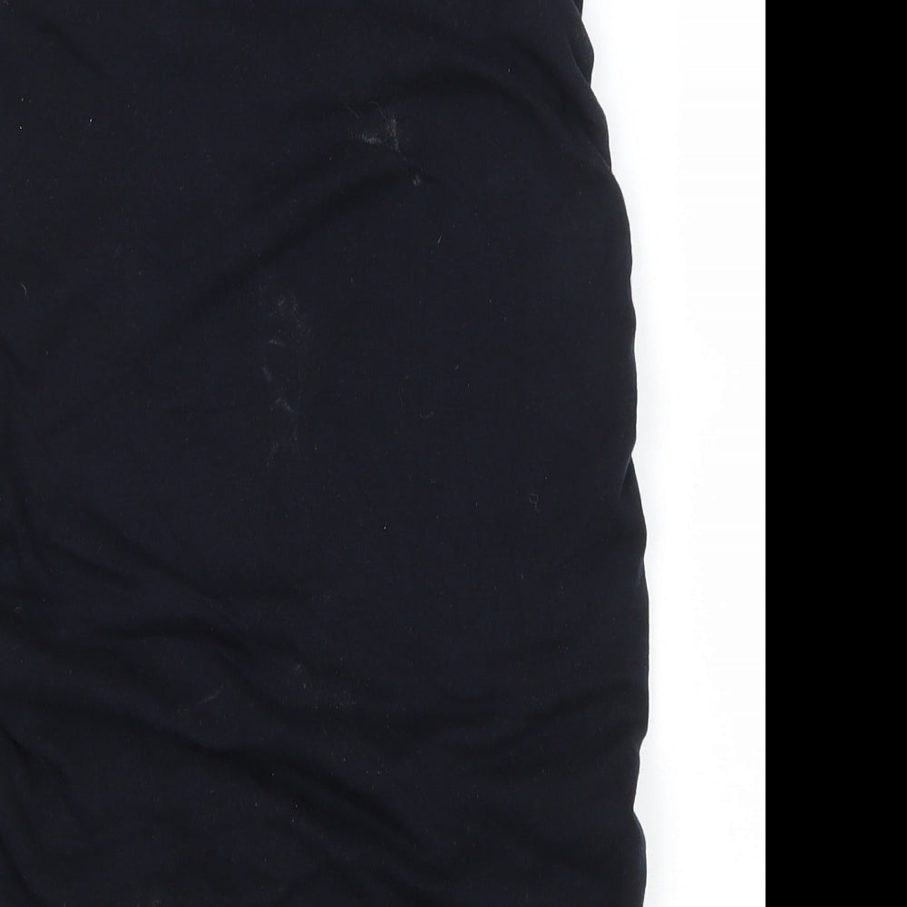 Vertbaudet Womens Blue Cotton Straight & Pencil Skirt Size 10 Drawstring - Ruched