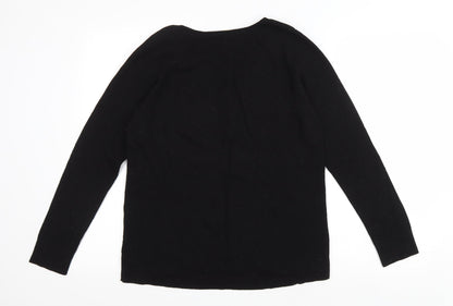 Gap Mens Black V-Neck Nylon Pullover Jumper Size S