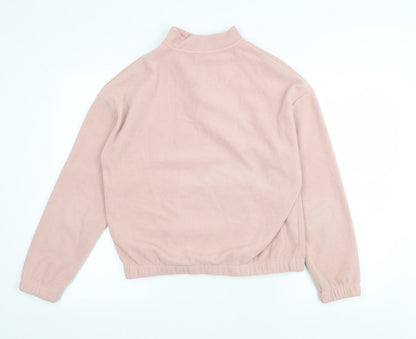 Select Womens Pink Polyester Pullover Sweatshirt Size S Zip