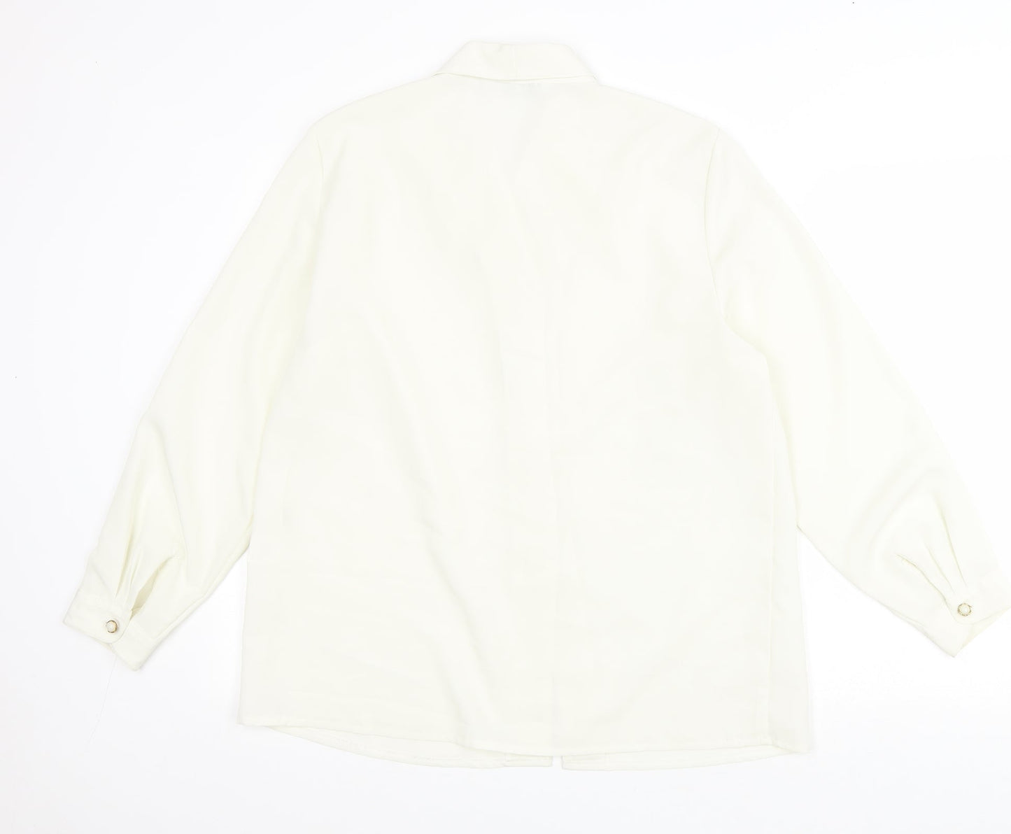 The Pearl Collection Womens Ivory Polyester Basic Button-Up Size 18 Collared - Lace Detail