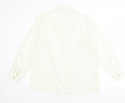 The Pearl Collection Womens Ivory Polyester Basic Button-Up Size 18 Collared - Lace Detail