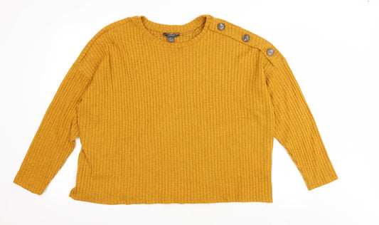 Primark Womens Yellow Round Neck Polyester Pullover Jumper Size XL